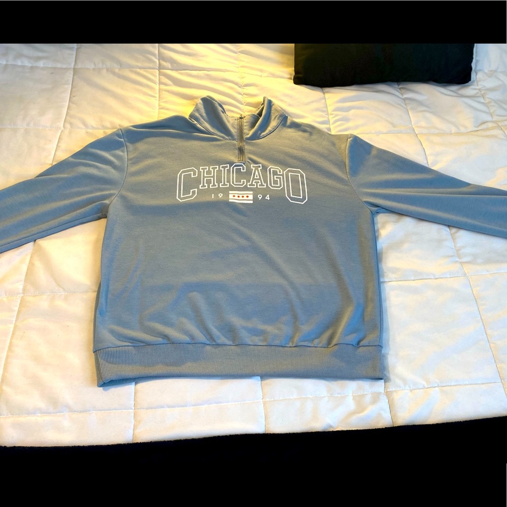 Letter graphic zip up hoodie